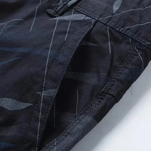 Shorts cargo en toile pour hommes, imprimé géométrique, toucher doux, style streetwear, respirant, tendance été, qualité supérieure, prix de gros - Product Image 5