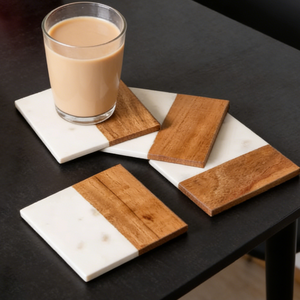Wooden <b>Marble</b> Eco-Friendly Customized Coasters Modern Design Mats & Pads for Cup <b>Mug</b> Tea Coffee Wine Glass Use-Lavie Creations - Product Image 6