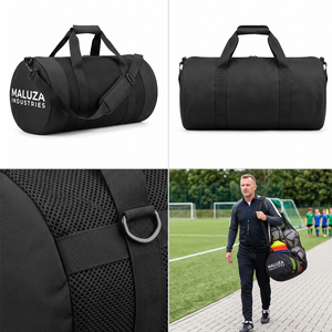 MALUZA INDUSTRIES Sac de sport en nylon résistant aux déchirures 30-40L avec compartiment humide, espace pour chaussures, double poignée et bandoulière - Product Image 4