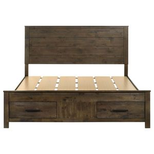 Lit en bois Greely Rustic Golden Brown Eastern King avec rangement - Product Image 3