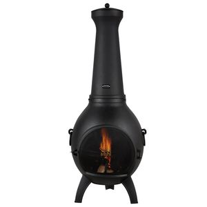 18 pollici all'aperto a combustione di legno con griglia a rete e camino elegante Chimenea per l'intrattenimento all'aperto - Product Image 1