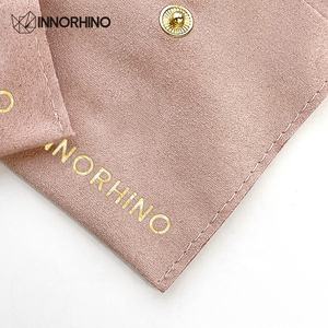 Custom Gift Earring Necklace Envelope Velvet Jewelry Pouch Bag with Snap Button - Product Image 4