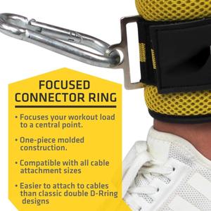 Wholesale Custom Logo Yellow Ankle Straps Heavy Duty D Ring <b>Cable</b> Machine Attachment Padded Foot Cuff Leg Workout Gym <b>Gear</b> - Product Image 2