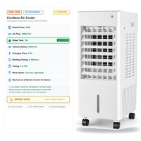 Kipas Pendingin Udara Evaporatif Kapasitas Besar dengan Tangki Air 20L, Remote Control, 12 Kecepatan untuk Penggunaan Komersial