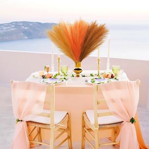 Erba della Pampa Arancione 30 pz 55 cm, Steli Soffici Artificiali Colorati, Decorazioni per Vasi, Centrotavola Autunnali per Matrimoni - Product Image 2