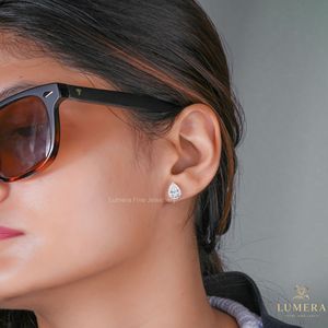 Modern Pear Shape Lab Created Diamond Halo <b>Earrings</b> Luxury Cluster Pure Shine Studs for Premium Anniversary Celebration Gift - Product Image 2