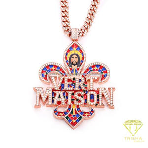 Premium Lab Grown Diamond Custom <b>Name</b> Pendant Sparkling <b>Letter</b> Design Multicolor Details Luxury Statement Hip Hop Jewelry - Product Image 5