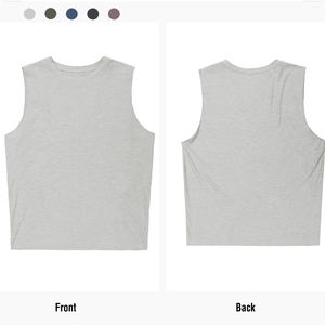 Débardeurs de sport pour hommes en coton avec logo personnalisé, respirants, imprimés, pour l'été, débardeurs côtelés pour hommes - Product Image 1