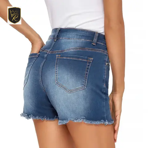 Women's High Waist Eco-Friendly <b>Denim</b> Shorts Premium Quality <b>Material</b> Customizable Color & Logo Sporty Summer High-quality - Product Image 3