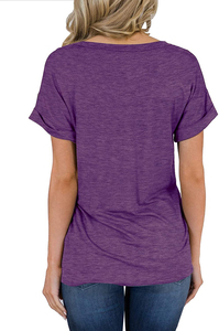Camisetas de Algodón Lisas para Mujer, Estilo Moderno, Verano 2026, Cuello Redondo, Manga Corta, Personalizables - Product Image 4