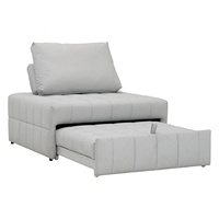 Sofá Cama Individual Convertible Moderno de Mediados de Siglo, Patas de Metal, Multifuncional, Apto para Mascotas, Tapizado en Tela, para Sala de Estar, Apartamento, Hotel