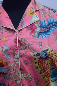 Pijama de algodón para mujer, camisón de verano para la playa, camisón de algodón suave estampado, camisón con botones, camisa de pijama estampada - Product Image 4