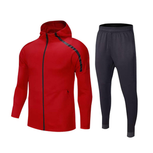 Ensemble de survêtement sportif haut de gamme pour hommes, sweat à capuche zippé et pantalon de jogging, vêtements d'entraînement athlétique en gros, tenue de sport personnalisable avec logo - Product Image 2