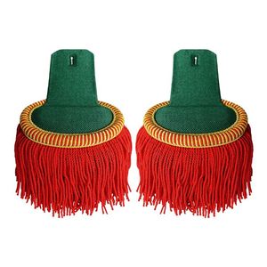 Epaulettes al por mayor para uniformes de banda, blancos o dorados con flecos, epaulettes de hombro personalizadas OEM - Product Image 1