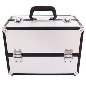 SM 2083 Silver Aluminum Alloy Train Case for Makeup & Jewelry Elegant Organizer - Product Image 3