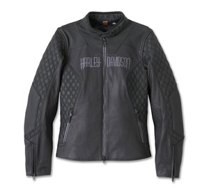 Women's Willie G Skull Graphic Leather Riding <b>Jacket</b> - Product Image 1