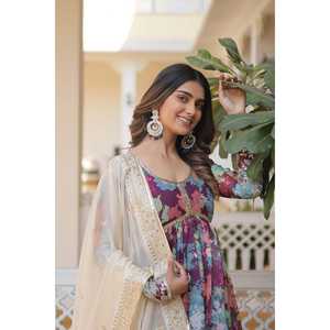 VESTIDO DE SANAYA'S READYMADE ALIA CUT CON DUPATTA SET-125 WIN - Product Image 2