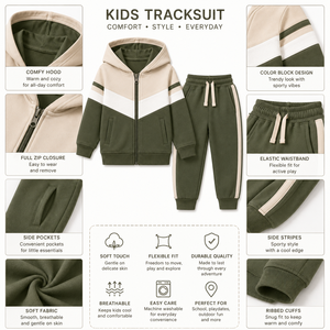 Diseño de chándal de algodón personalizado para jóvenes, ropa deportiva de invierno para la calle, traje de entrenamiento y jogging para niños - Product Image 5
