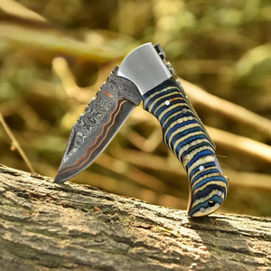Couteau de chasse classique à pointe tombante en acier carbone artisanal de qualité supérieure avec manche en micarta véritable, option de vente en gros OEM personnalisable - Product Image 4