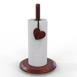 Moderno Soporte de Papel Toalla de Madera con Barra de Corte en Forma de Corazón, Estante de Almacenamiento de Cocina Independiente - Product Image 1