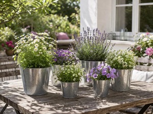 Juego de 5 macetas decorativas para jardín, ideales para plantas de interior y exterior, y exhibición de vegetación, procedentes de la India. - Product Image 5