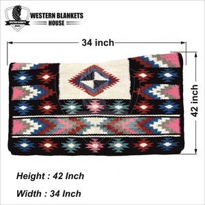 Tapis de selle d'équitation professionnel personnalisé pour ranch, élégant, style western, en coton et cuir, doublure en polycoton, rembourrage en laine - Product Image 5