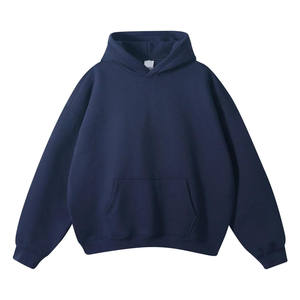 เสื้อสเวตเชิ้ตคอกลมสีกรมท่าสุดฮิต ผ้าฝ้ายฟลีซสีพื้น แขนจั๊มพ์ ปลายเสื้อจั๊มพ์ สไตล์ลำลอง สตรีทแวร์ รับสั่งทำ - Product Image 4
