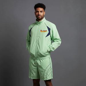 Ensemble de survêtement léger en polyester/nylon pour homme, style streetwear, avec sweat à capuche et short imprimé camouflage délavé à l'acide, personnalisable en gros - Product Image 1