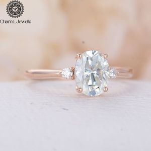 Bague de fiançailles Charm_Jewells pour femme en or rose plaqué, moissanite taille coussin, sertissage classique à griffes, certifiée IGI, 3 grammes - Product Image 6