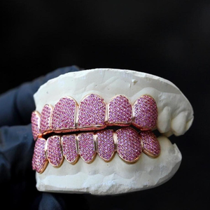 Grillz de Moissanita Personalizados Premium, Cubiertas Dentales de Plata Esterlina para Hombres y Mujeres, Joyería Hip Hop Elegante - Product Image 3