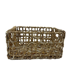 Eco-Friendly Luxury <b>Rectangle</b> Water Hyacinth <b>Storage</b> <b>Basket</b> Multi-Purpose Use - Product Image 1