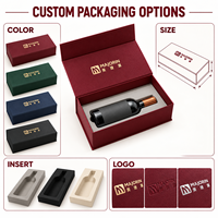 Boîte cadeau pour vin en papier couché gaufré de luxe personnalisée avec insert en EVA et logo en feuille d'or pour l'emballage d'une seule bouteille