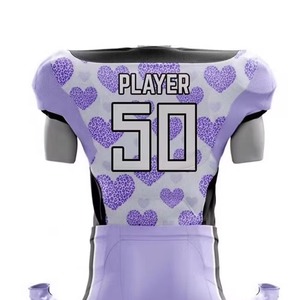 Ensemble d'uniformes de football américain respirants et personnalisés, maillot et pantalon entièrement sublimés, haute résistance, évacuation de l'humidité, vêtements de sport d'équipe - Product Image 5