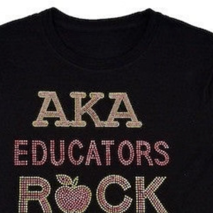 T-shirt Noir Femme AKA Educator Bling avec Strass et Motif, Manches Courtes, Décontracté, en Coton, Style Enseignante, Mode Scintillante - Product Image 5