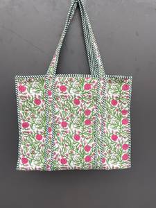 Sac fourre-tout en coton matelassé Kantha pour femme, nouvelle mode, avec fermeture éclair et ouverture facile, prêt pour la plage et le shopping - Product Image 1