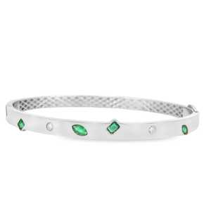 Diamond <b>Bangle</b> Bracelet 14K Solid Gold Multi Cut Sparkling Lab Grown Flush <b>Set</b> Certified Bridal Wedding Elegant Luxury Hinged - Product Image 4