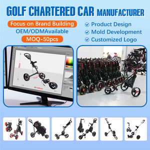 Elektrische golftrolley van aluminiumlegering met vier wielen, opvouwbaar ontwerp, loodzuurbatterij, max. snelheid 10 km/u, bereik 30-50 km - Product Image 5