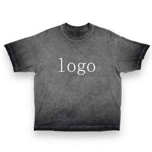 Camisetas Extra Grandes de Algodón 100% Personalizadas con Lavado Ácido para Hombre, Diseño Vintage Completo, Camiseta Desgastada con Efecto Descolorido por el Sol - Product Image 6