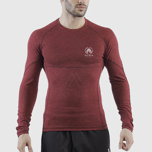 Camiseta de compresión para hombre con diseño de logotipo personalizado, manga larga y ligera. - Product Image 3
