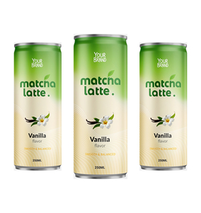 Marque privée/Vente en gros, Latte au matcha en conserve de 250 ml, saveur vanille, certifié HACCP BRC, fabricant vietnamien, échantillon et design gratuits - Product Image 1