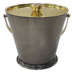 Seau à glace de luxe en acier inoxydable martelé avec couvercle et poignée décorative en forme de fleur, pour vin et champagne, idéal pour la maison, le bar ou les fêtes - Product Image 2