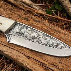 Handmade Deer Antler Handle Stainless Steel Full Tang Blade Bushcraft Hunting Knife Custom OEM <b>Hunter</b> <b>Gifts</b> <b>for</b> Men Luxury - Product Image 4