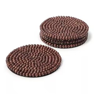 Luxury Seed Beads Beaded Embroidery Table Coaster Set Handmade Colorful Seed Beads Embroidered Drink Coaster - Product Image 5