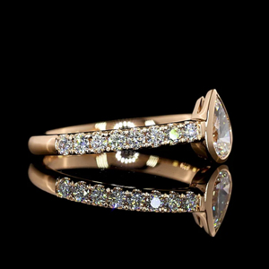 Rose Gold Pear Cut Diamond Engagement <b>Ring</b> Classic Women's <b>Fine</b> Jewelry - Product Image 3