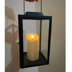 Lanterne en métal de style royal moderne, lot de 2 lanternes décoratives pour l'intérieur et l'extérieur, pour la décoration de la maison - Product Image 2