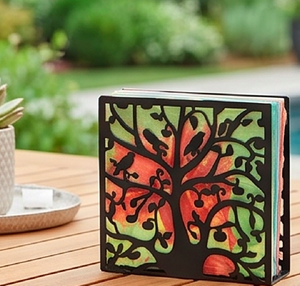Decorative Metal Tissue Box Holder With Tree And <b>Birds</b> Design <b>Free</b> <b>Standing</b> For <b>Table</b> Use And Home And Kitchen Use - Product Image 3
