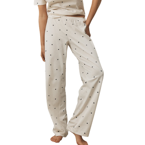 Pijamas de Algodón Texturizado para Mujer, Conjunto de Dormir Suave, Primavera/Verano/Otoño, Secado Rápido, Transpirable, Mangas Largas - Product Image 2