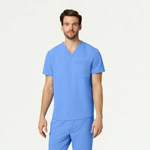 Uniformes médicos personalizados al por mayor con logotipo OEM ODM para hombre, conjunto de uniforme quirúrgico transpirable de tela de lana con spandex/poliéster para hombre - Product Image 2