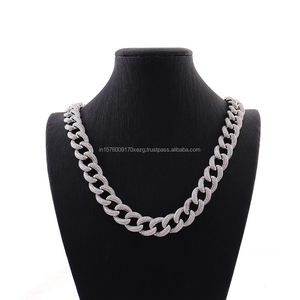 Chaîne cubaine en moissanite VVS de qualité supérieure, en argent sterling 925, style hip-hop, plaquée or, pour mariage/fête - Product Image 1