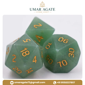 Ensemble de dés en aventurine verte naturelle de qualité supérieure, vente en gros, 7 pièces - Product Image 2